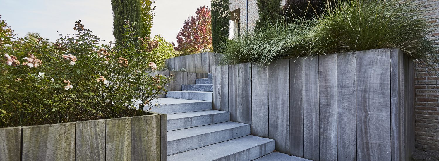 belgian blue stone - limestone outdoor staircase - Natural stone stairs garden