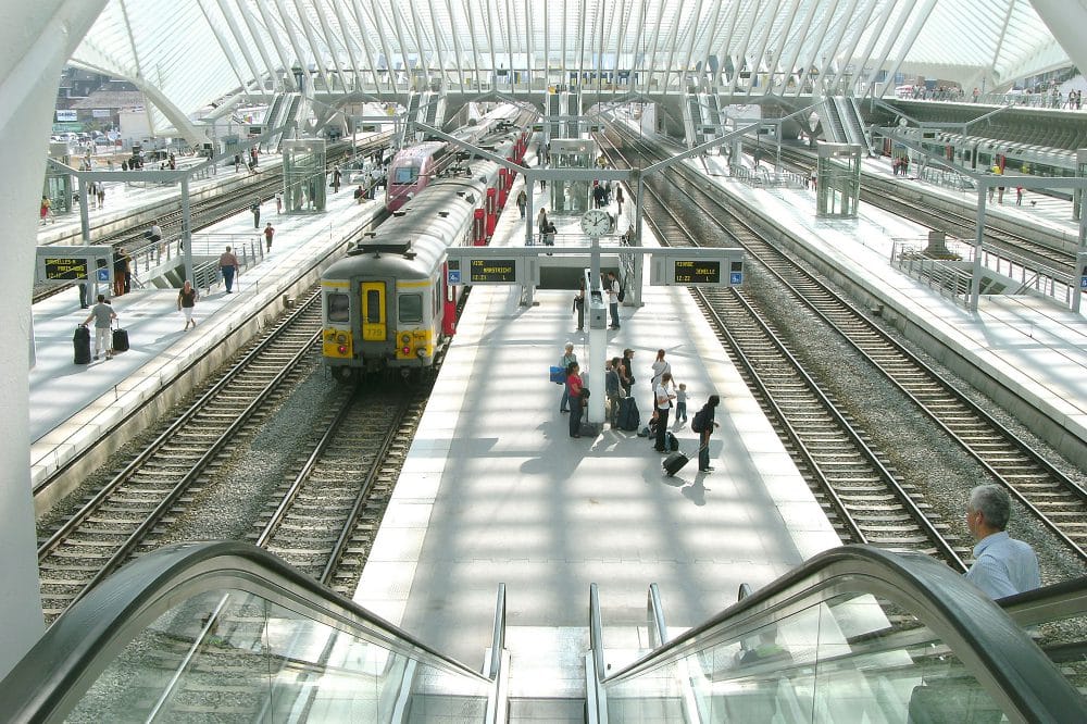 station van Luik-Guillemins - Belgische blauwe hardsteen