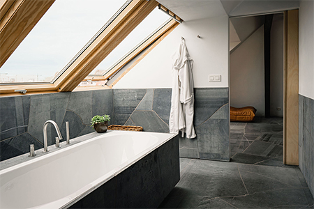 Pierre Bleue Belge sciée - pierre naturelle - dalles de sol salle de bains - brut de sciage (5)